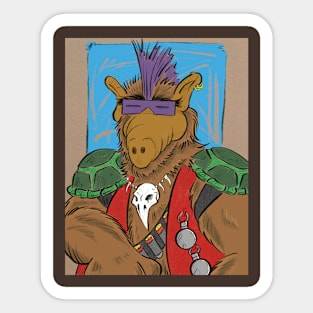 Alf x TMNT crossover parody Sticker